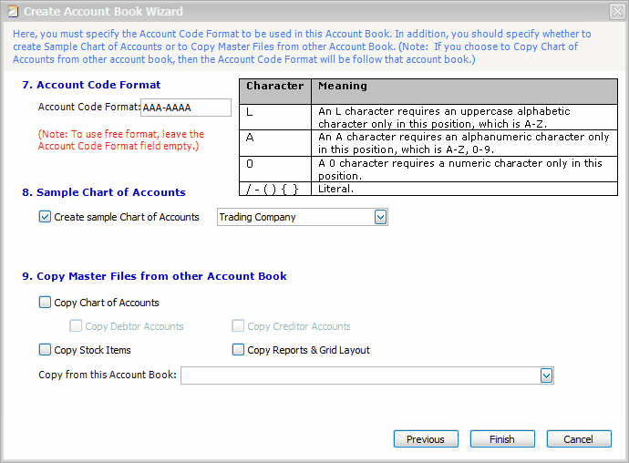 Create Account Book